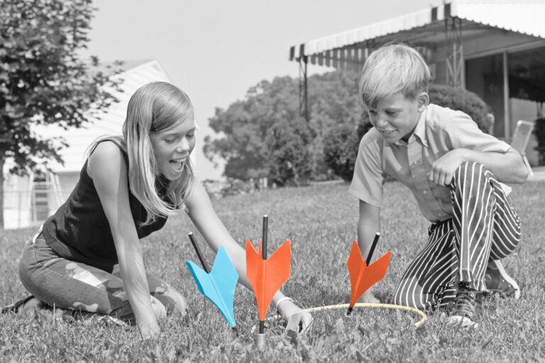 Kids playing with lawn darts in the 1970s — the most dangerous toys ever made