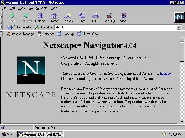Netscape Navigator 4 browser late 90s browser wars