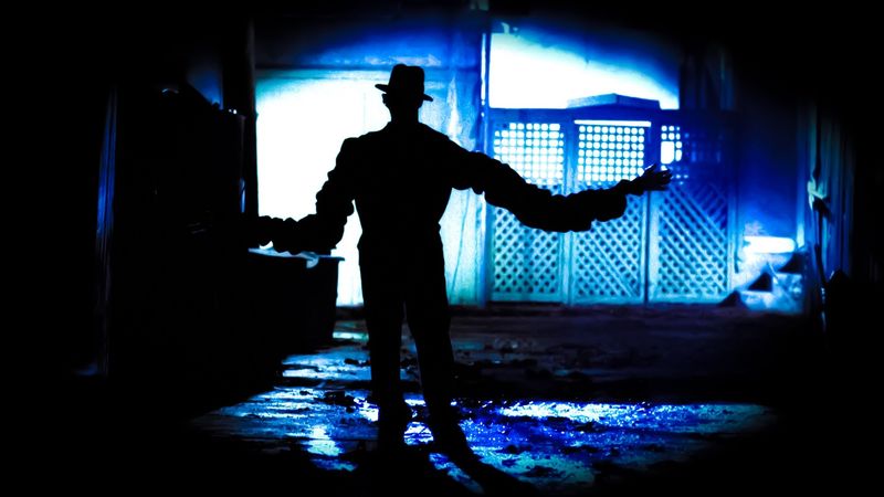Freddy Krueger silhouette in A Nightmare on Elm Street 1984 boiler room