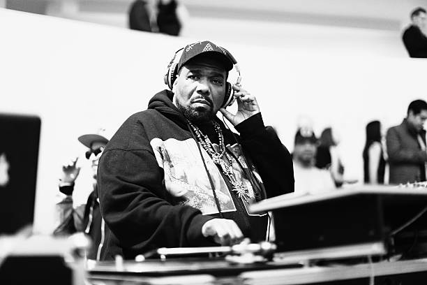 Afrika Bambaataa performs during the 2015 Guggenheim Young Collectors party supported by David Yurman at Guggenheim Museum on