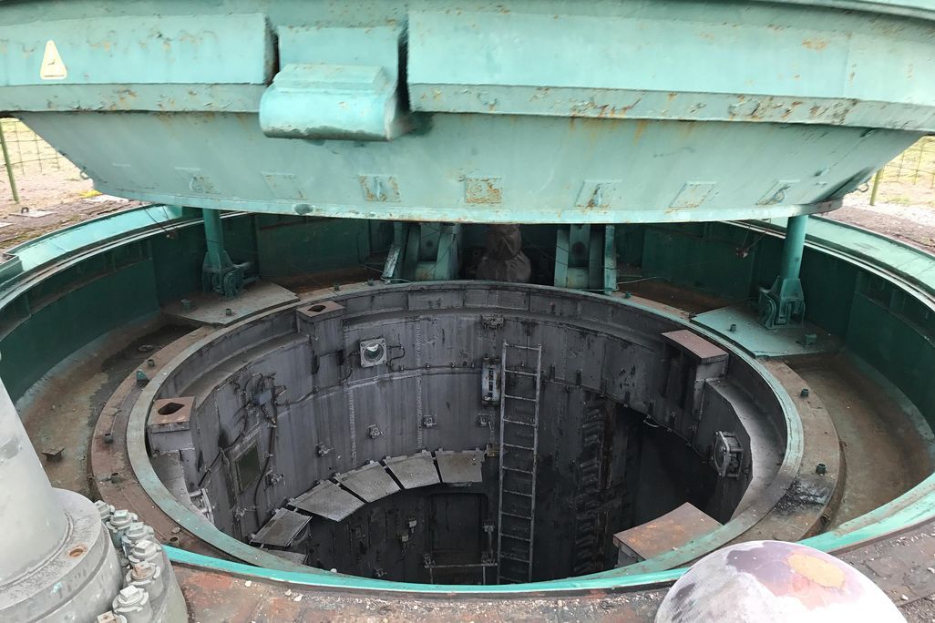 Decommissioned Soviet missile silo interior at ICBM museum dead hand era