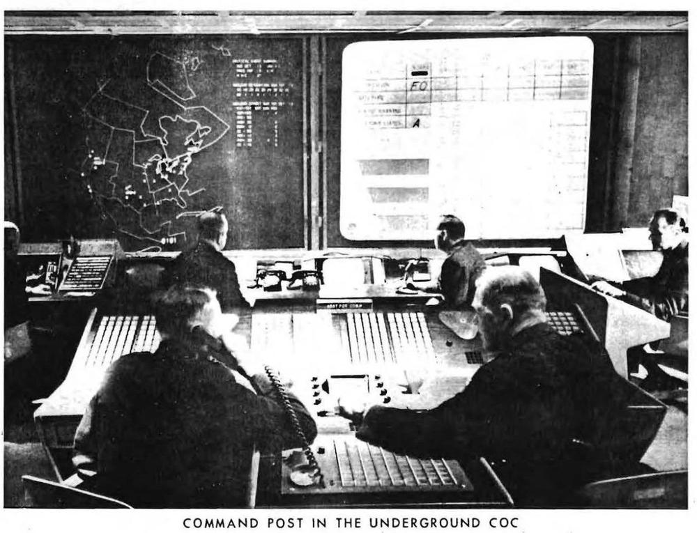 NORAD Cheyenne Mountain combat center Cold War nuclear command screens