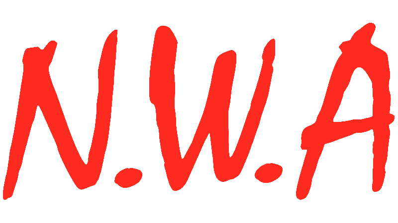 NWA group logo Straight Outta Compton red graffiti