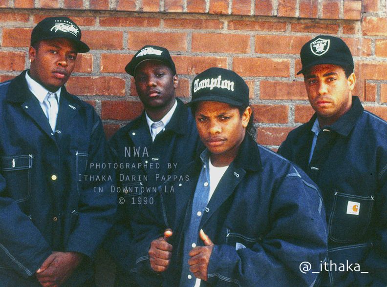 NWA MC Ren DJ Yella 1990 Compton group photo
