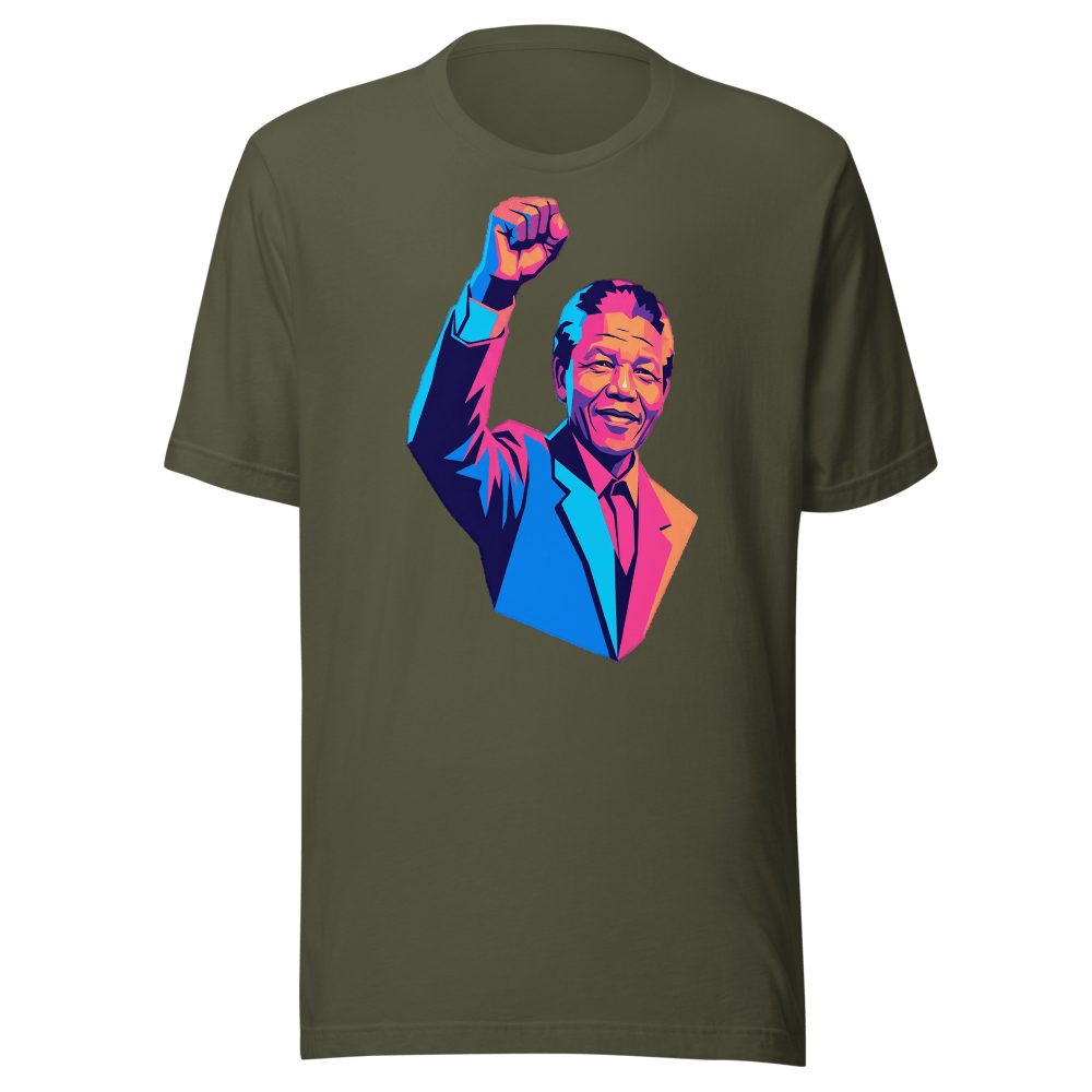 Nelson Mandela Portrait Art T-Shirt - Retro 80s Vector Style