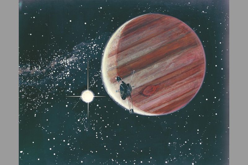 Pioneer 10 Jupiter flyby December 1973 NASA artwork