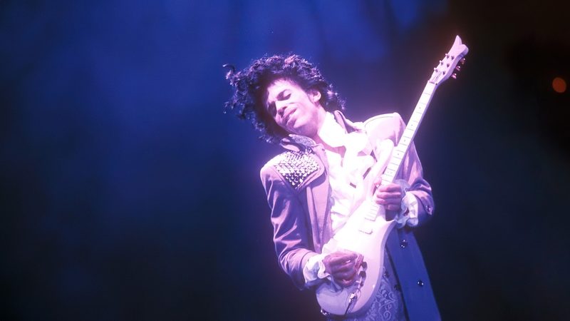 Prince plays the white Cloud guitar in the Purple Rain movie