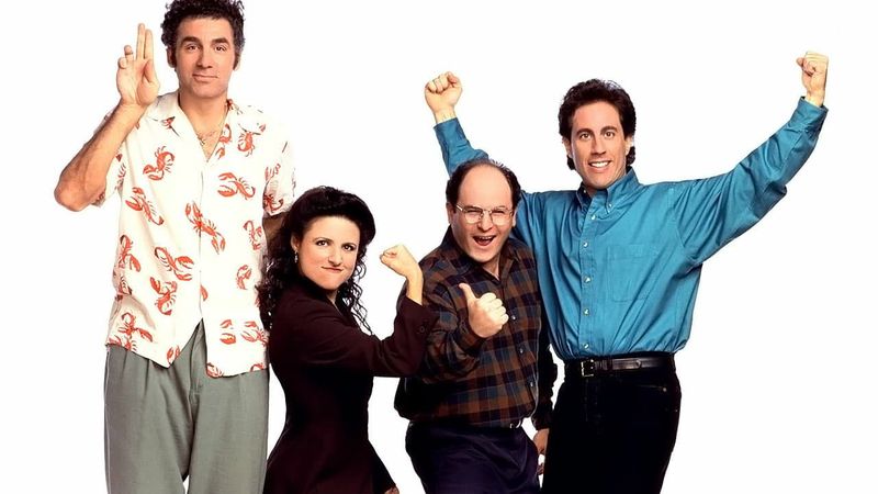 Seinfeld cast celebrating during the show's run