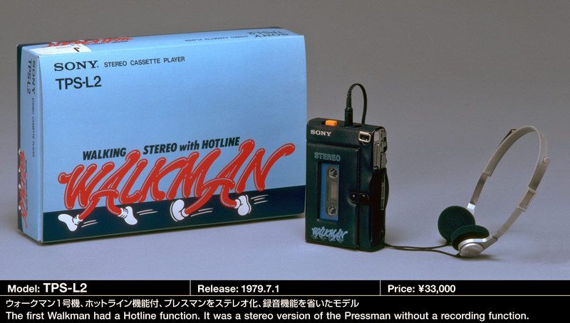 Sony Walkman TPS-L2 original 1979 blue and silver portable cassette player - 80s technology that changed the world