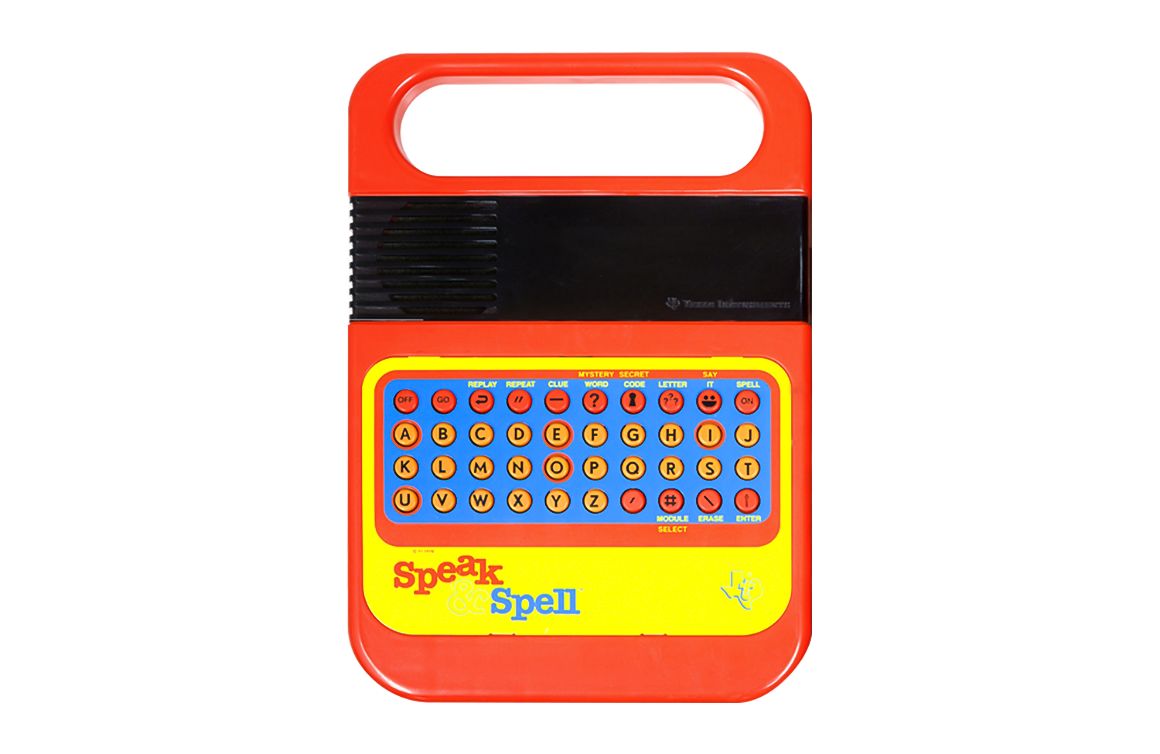 Texas Instruments Speak and Spell 1978 original orange and yellow electronic learning toy