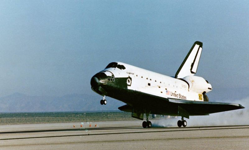 Space Shuttle Challenger STS-7 landing at Edwards Air Force Base June 24 1983