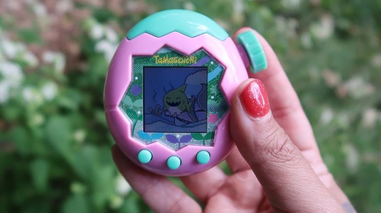Tamagotchi virtual pet screen showing the pixel-art character