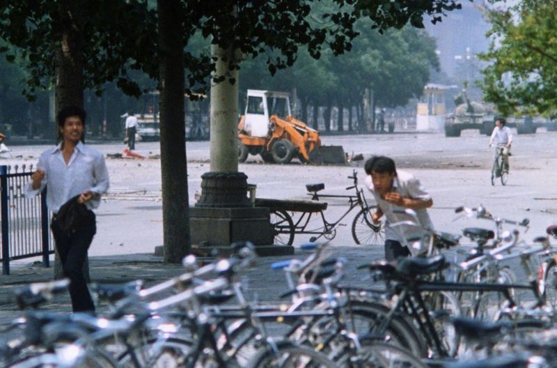 Terril Jones ground level photograph Tank Man Tiananmen Square June 5 1989