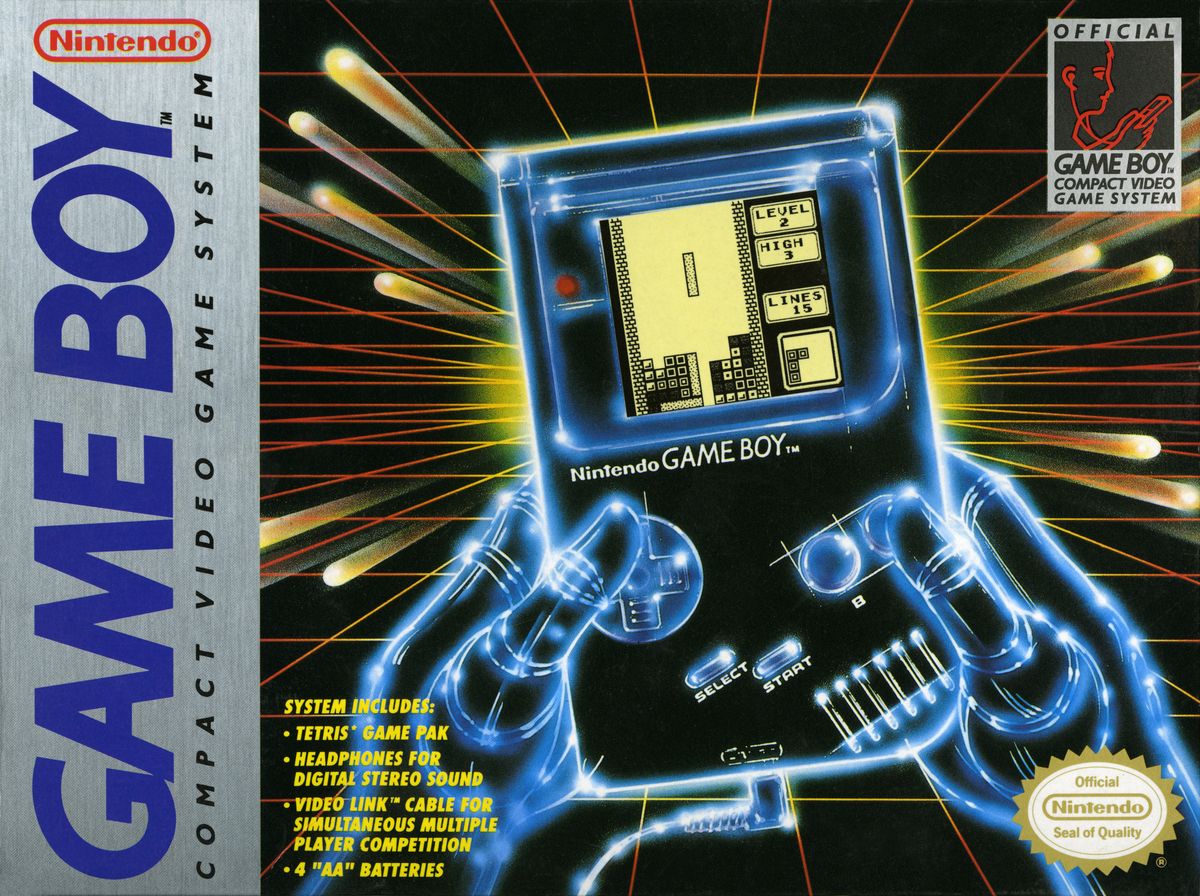 Tetris Game Boy 1989 box art Nintendo bundle