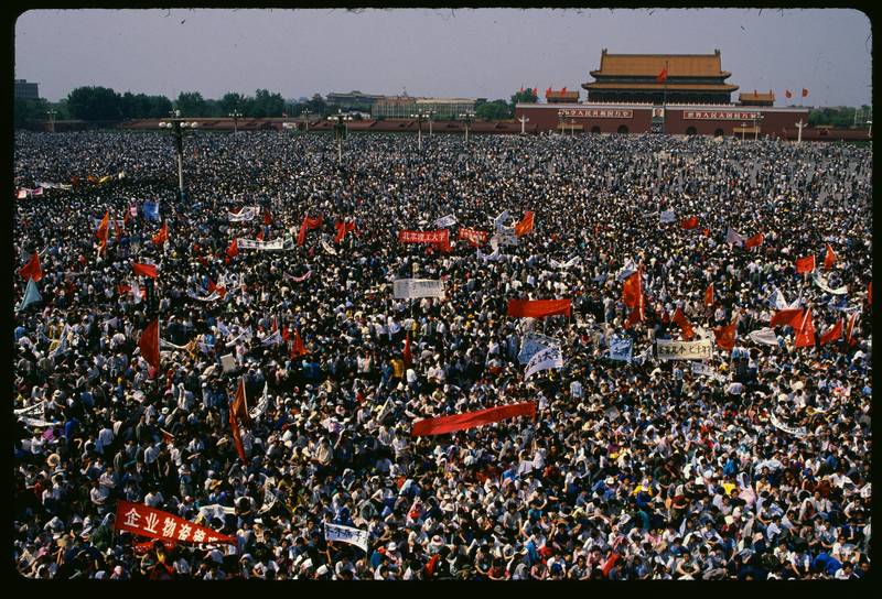 Over a million pro-democracy protesters fill Tiananmen Square 1989