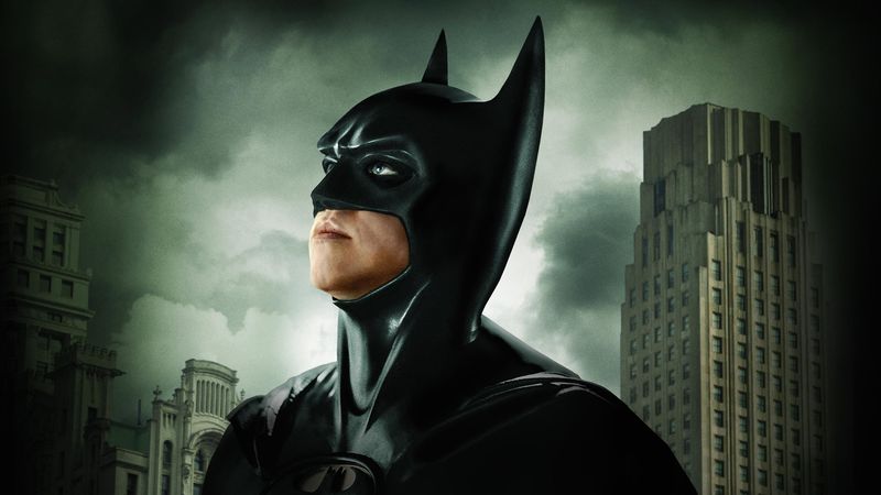 Val Kilmer in the sculpted black Batman Forever 1995 cowl