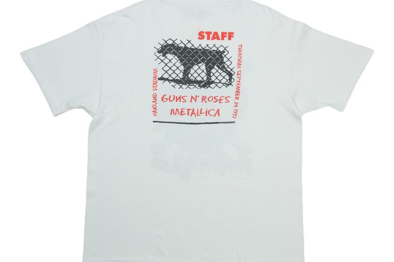 vintage 1992 Guns N Roses Metallica Oakland Stadium tour staff t-shirt