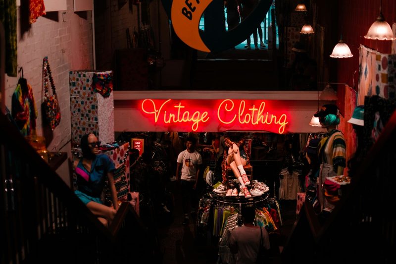 vintage clothing store interior where collectors hunt for old band tees