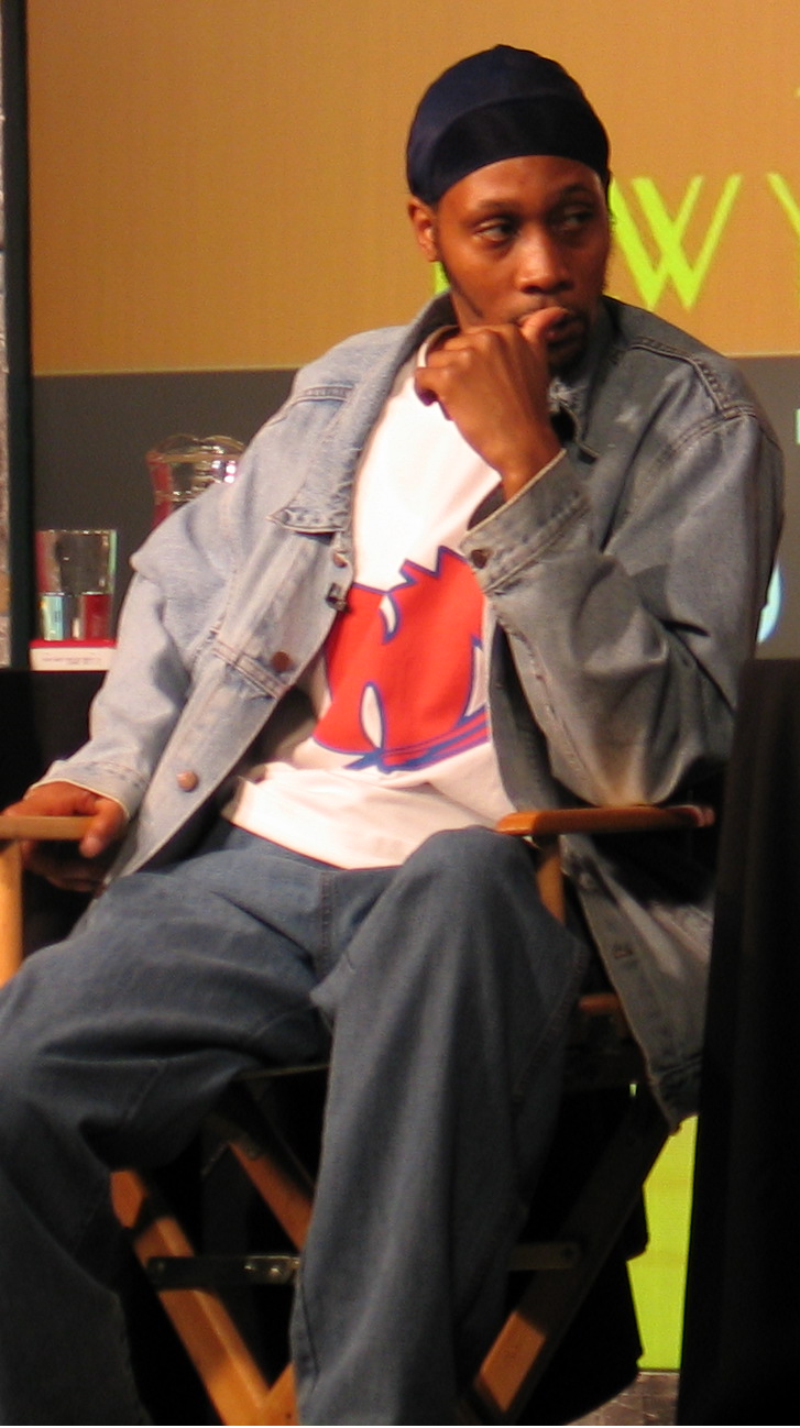 RZA of the Wu-Tang Clan wearing the group's W logo, producer of Enter the Wu-Tang (36 Chambers)