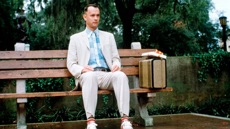 Forrest Gump 1994 bus stop bench scene in Savannah