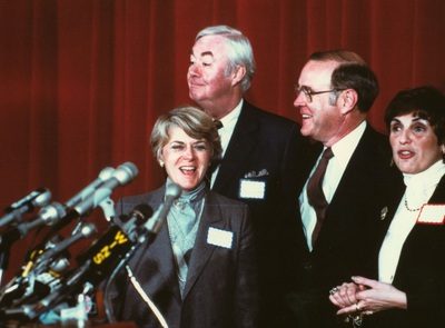 Geraldine Ferraro at the 1984 Democratic National Committee platform hearings
