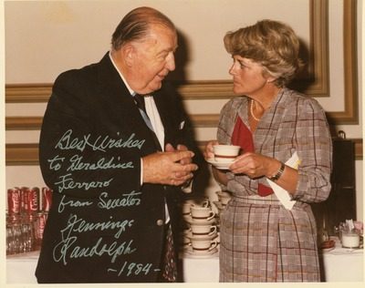 Geraldine Ferraro with Senator Jennings Randolph in 1984