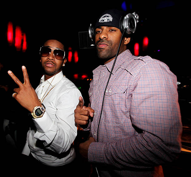 Omarion and DJ Clue attend Omarion's album release party at Element on January 12, 2010 in New York City.