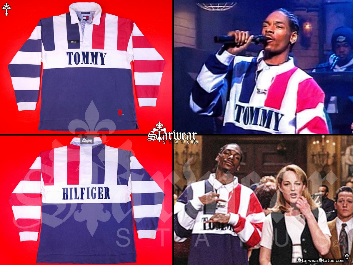 EXTREMELY RARE! VINTAGE 90's TOMMY HILFIGER RUGBY STRIPED POLO SHIRT 'AS WORN BY SNOOP DOGG' IN 1994 ON SNL (HOLY GRAIL!)