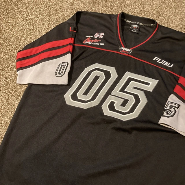 Vintage Y2K Fubu Football Jersey Black Red 05 XXL Hip Hop
