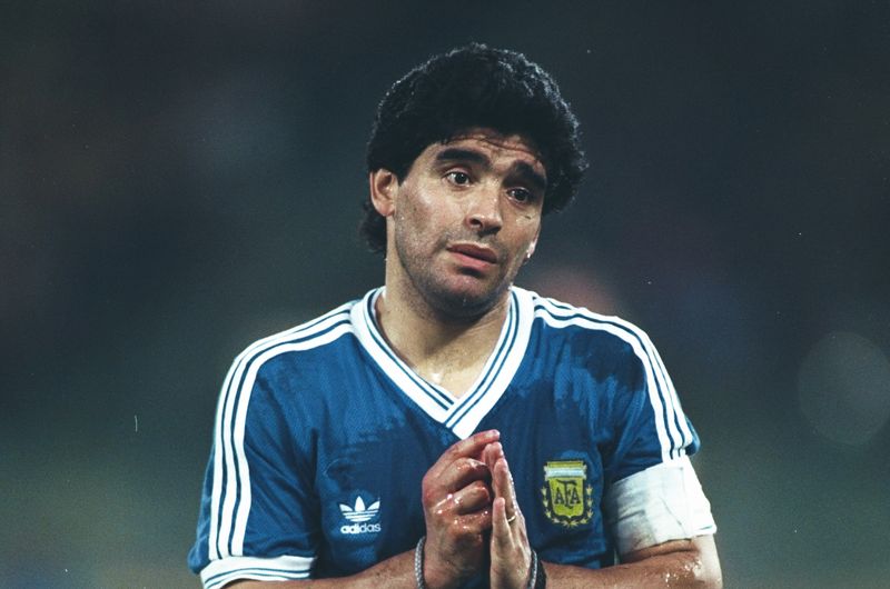Diego Maradona after the 1990 World Cup Final defeat