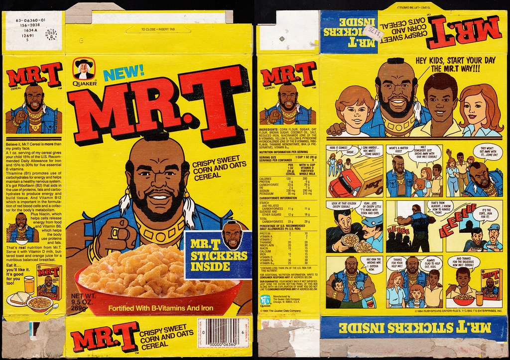 Mr T cereal box 1984 Quaker Oats vintage 80s breakfast