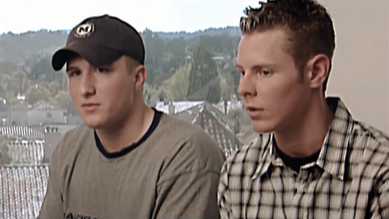 Napster co-founders Shawn Fanning and Sean Parker, whose MP3 file-sharing service launched in 1999