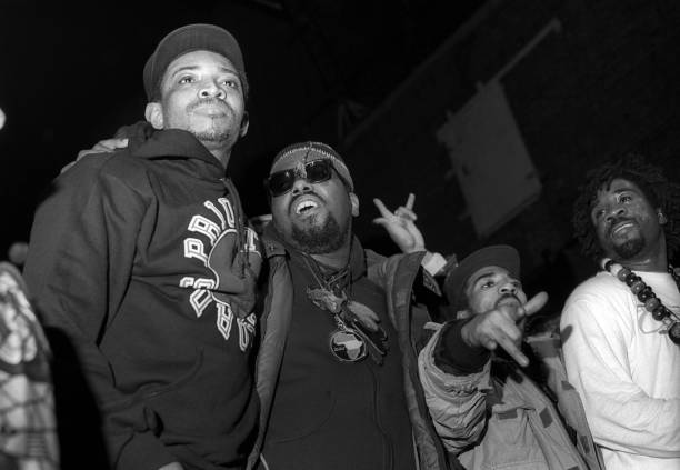 Kool DJ Red Alert , Afrika Bambaataa of The Zulu Nation, Speedy and Mike Gee of The Jungle Brothers perform when The Native T