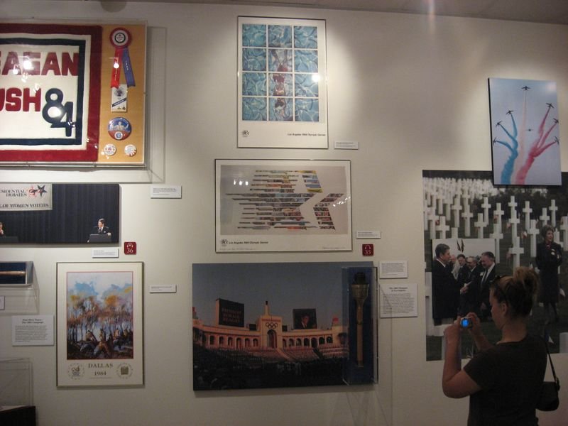 1984 Los Angeles Olympics memorabilia displayed at the Reagan Presidential Museum
