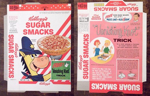 Vintage Sugar Smacks cereal box Kelloggs nostalgic 80s breakfast