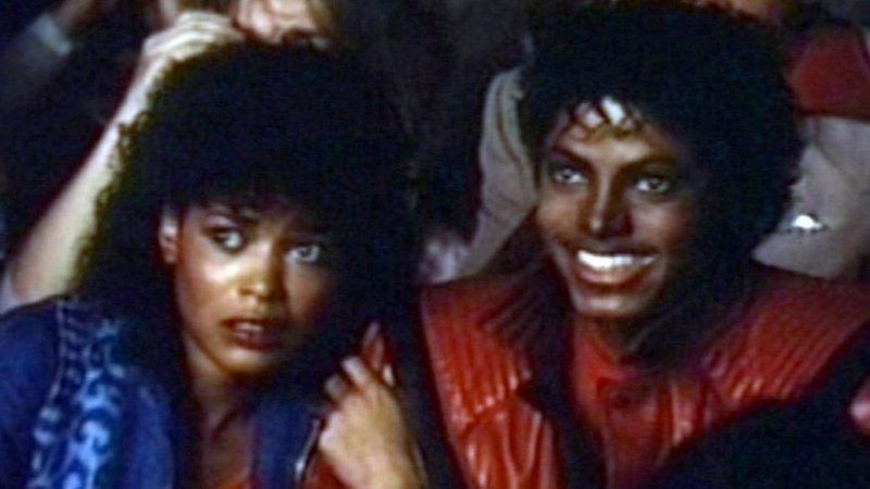 Michael Jackson and Ola Ray in the movie theater scene from Thriller 1983