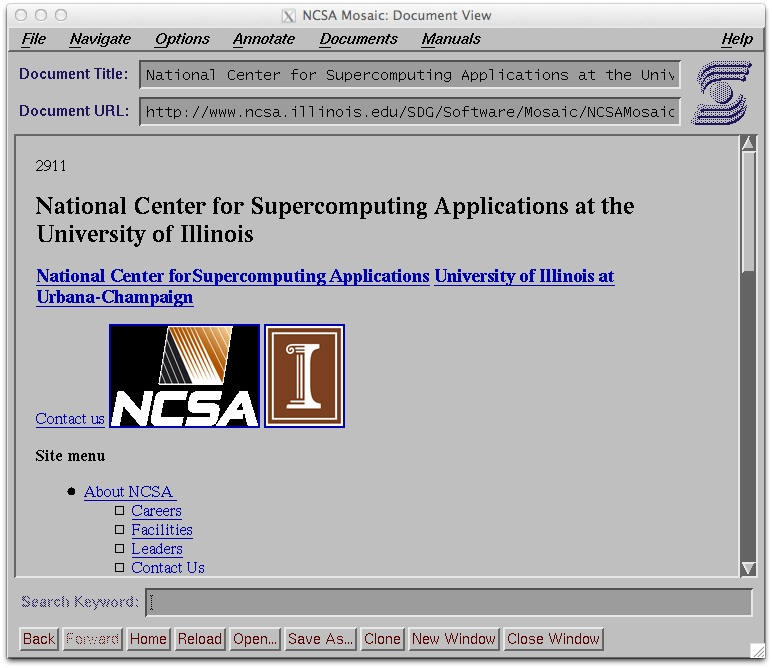 NCSA Mosaic browser 1993 — the first popular graphical web browser that made the World Wide Web accessible to everyday users