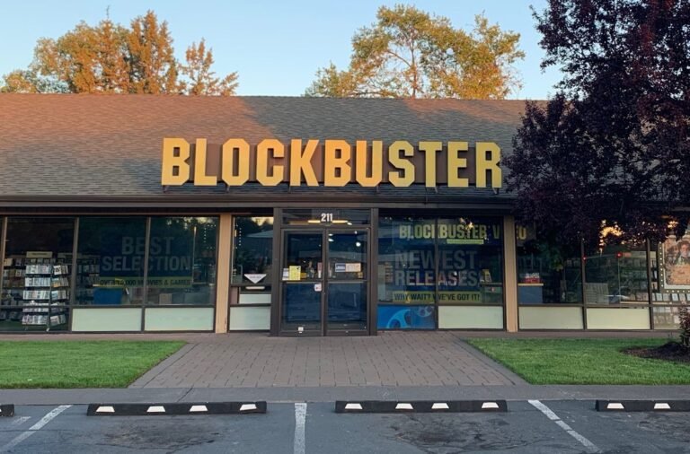 The last Blockbuster Video store exterior in Bend, Oregon