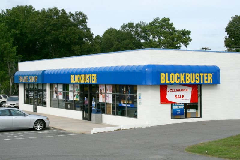 Blockbuster Video store exterior in Durham, North Carolina