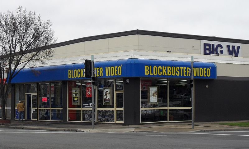 Blockbuster Video store showing the global franchise reach before the collapse