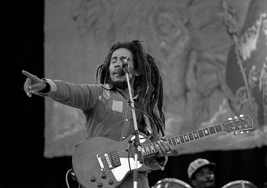 Bob Marley performing live at the Zimbabwe independence concert, 1980