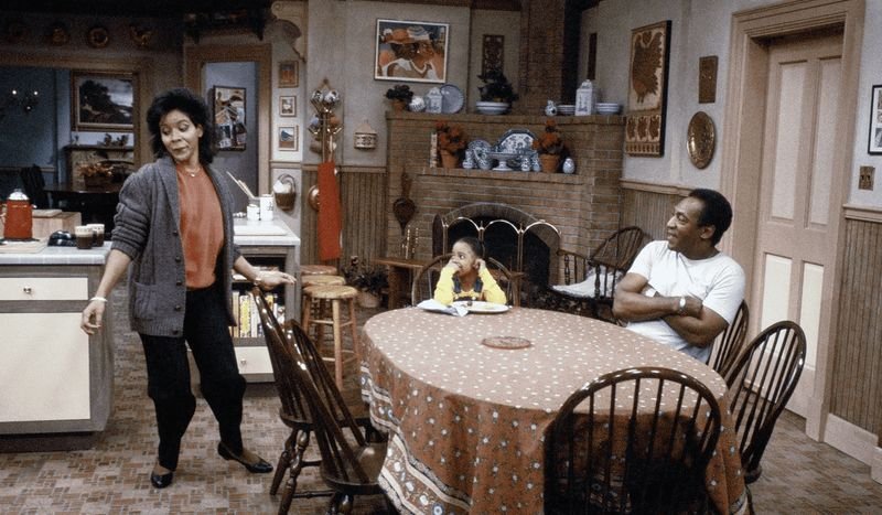 Cosby Show kitchen scene Cliff Clair Huxtable Theo table