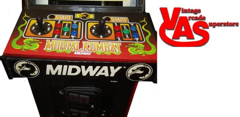 Original 1992 Mortal Kombat arcade cabinet side view