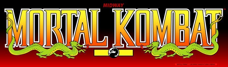 Mortal Kombat original arcade game marquee artwork showing the iconic dragon logo