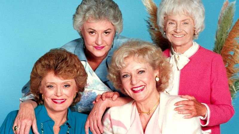 The Golden Girls cast blue background promotional photo — the show became a cable and streaming staple