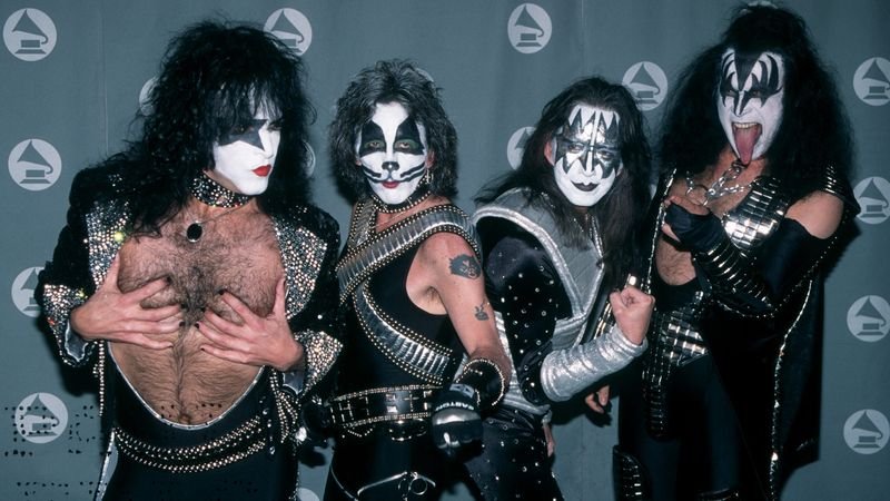 KISS in full makeup at the 1996 reunion Grammy Awards