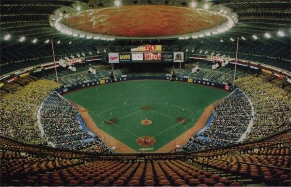 Olympic Stadium in Montreal home of the 1994 Expos who had baseball best record 74-40 before the strike