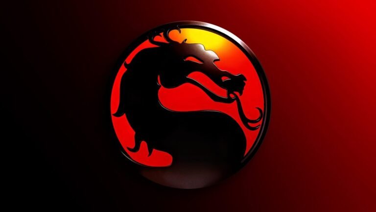 Mortal Kombat iconic dragon logo from the 1992 Midway arcade game