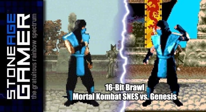 Mortal Kombat SNES vs Sega Genesis comparison showing the blood code controversy