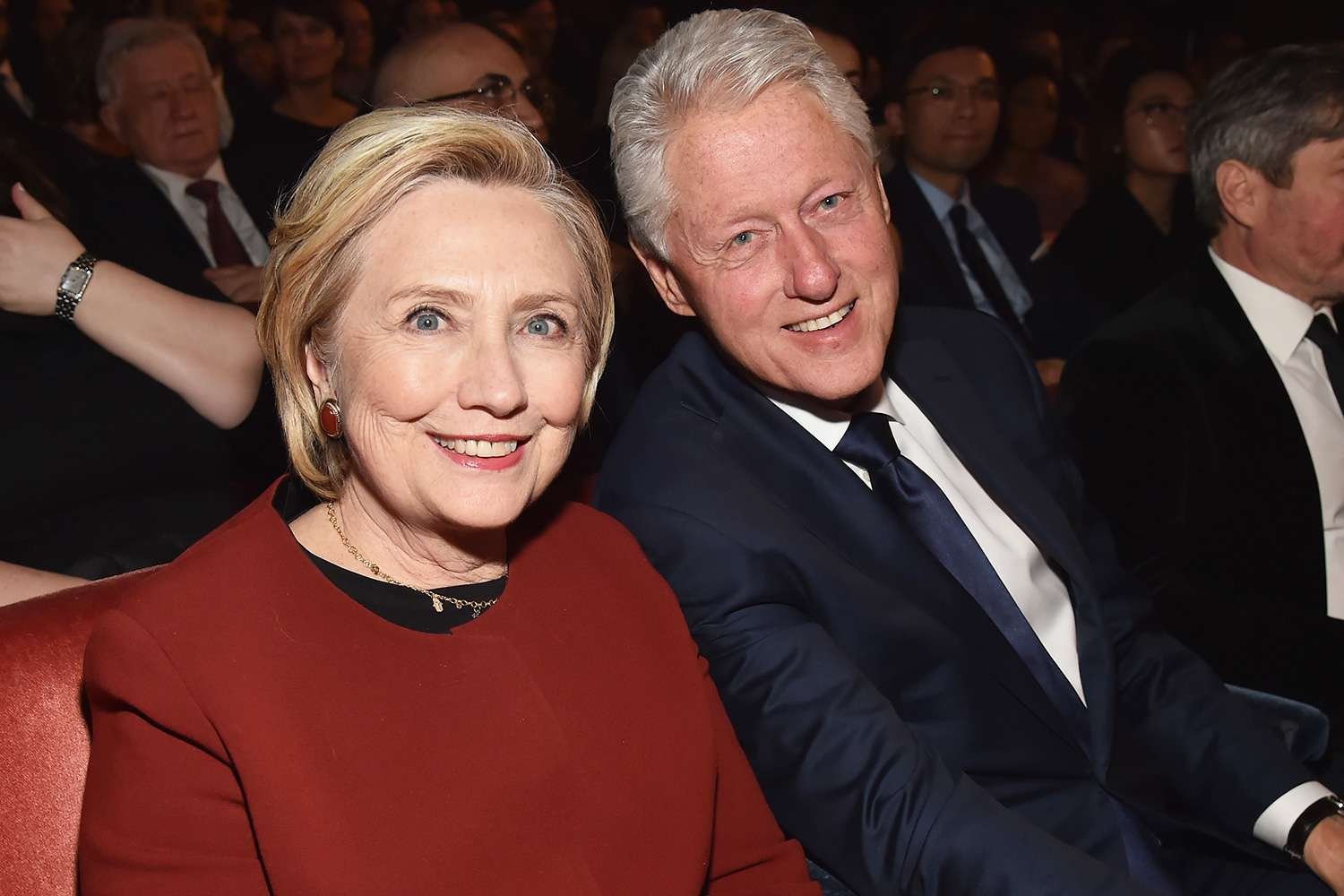 Former U.S. Secretary of State Hillary Clinton (L) and former U.S. President Bill Clinton attend Mus
